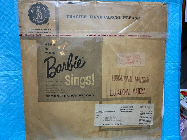 1961 "Barbie Sings" Record Album in original shipping envelop.....am