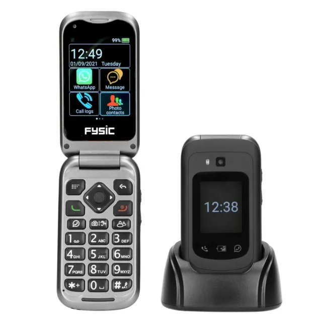 USHINING Téléphone à clapet 3G débloqué au Canada – Téléphone portable  basique à double écran – Double carte SIM – Grand bouton – Téléphone  portable avec station d'accueil pour personnes âgées (rouge) 