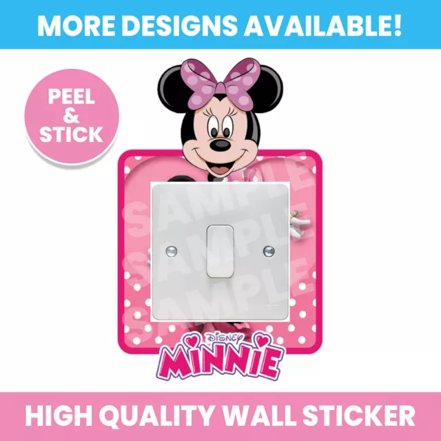 Minnie Mouse Light Switch Surround Wall Sticker Decal Kids Bedroom