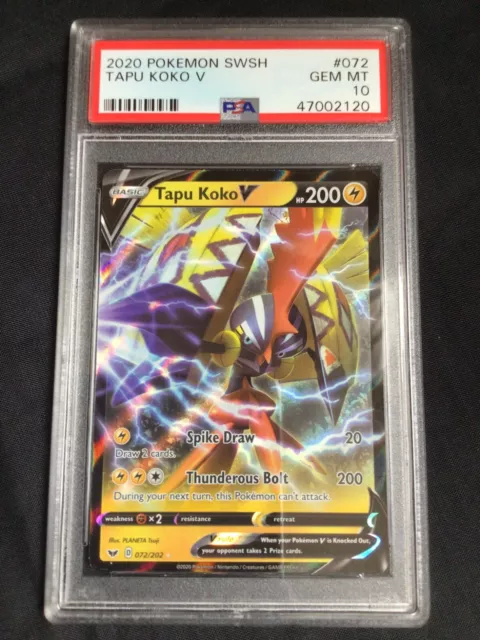 Tapu Koko V Pokemon 2020 Sword & Shield #72 (BGS 9)