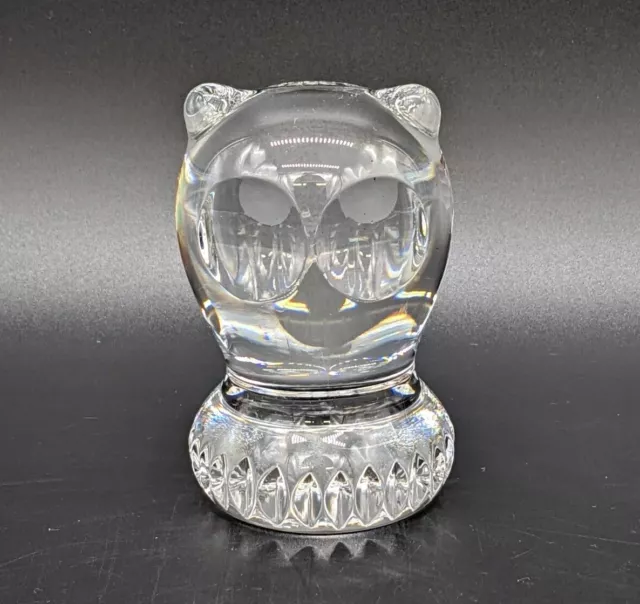 Spode Art Glass Owl Figurine Paperweight West Germany Lead Crystal
