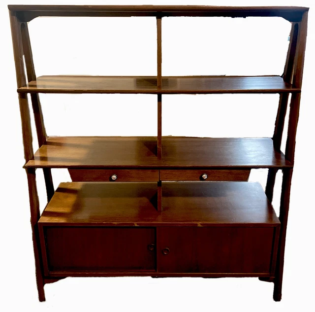 American of Martinsville MCM Danish room divider bookshelf credenza