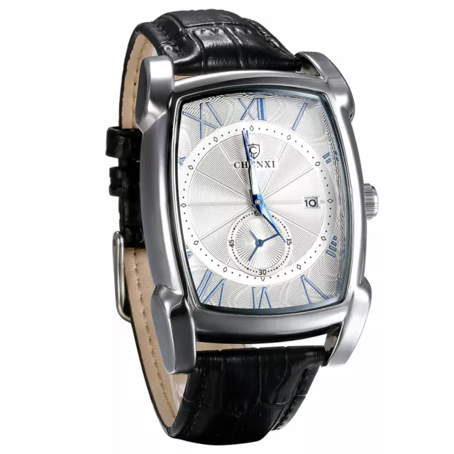 Fashion Men's Business Watches Leather Military Alloy Analog Quartz Wrist  Watch