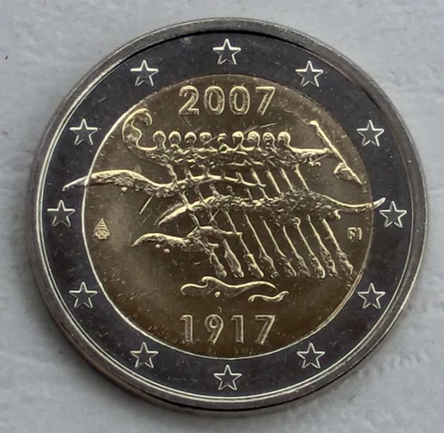 2 Euro Gedenkmünze Finnland 2007 90 Jahre Unabhängigkeit unz