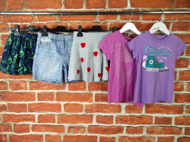 Girls Bundle Age 6-7 Years Converse Gap Etc Denim Shorts Skirt T-Shirts 122Cm