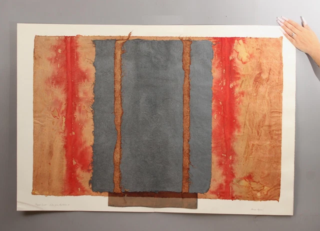 Large Signed MARCIA MYERS Mixed Media Watercolor & Paper Collage, No Reserve!