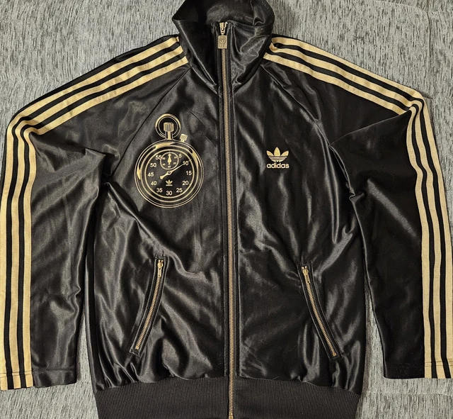 Originals Adidas Herren Jacke Gr. S Chile Firebird Trainingsjacke Schwarz Gold