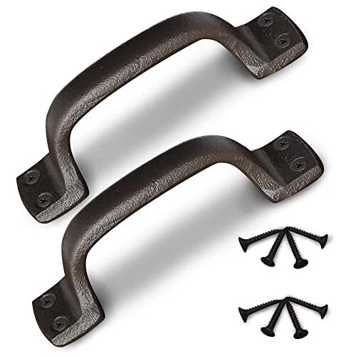 Keponbee Sliding Barn Door Handle Cast Iron Gate Handle Vintage Metal Solid H...