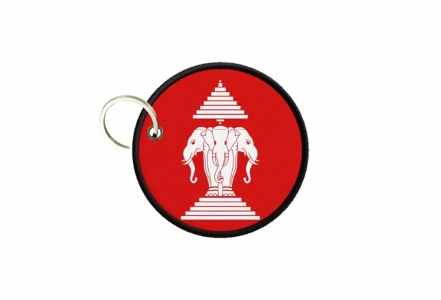 Holder Keys Flag Laos Old Former Printed Round Roundel