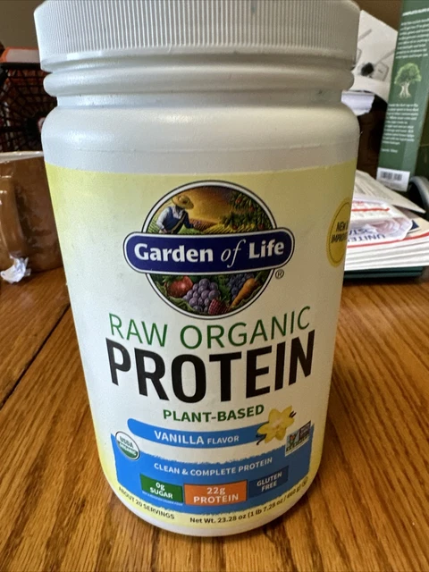 New Large 1lb 7.28 oz Garden of Life RAW Organic Protein Plant Formula Vanilla