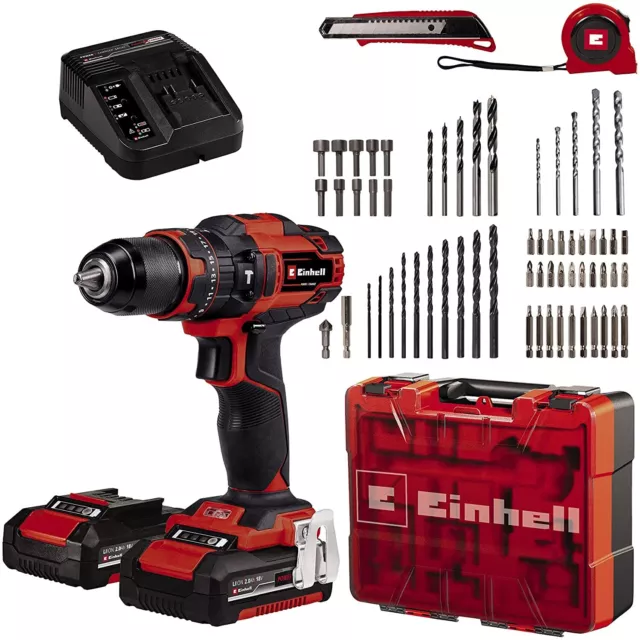 Einhell TE-CD 18/40 Li-i +64 (2x2,0Ah) Akkuschrauber inkl. 64 teiliges Set PXC