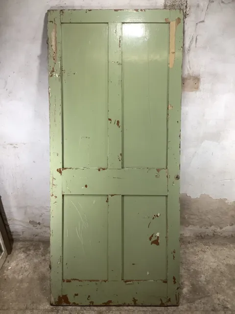 34 3/4"X 77 7/8" Victorian Internal Painted Pine Four Panel Door 2over2 Old