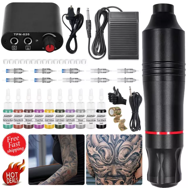 Tattoo Kit Komplette Rotary Tattoo Maschine Pistole Kit 20PCS Nadeln Tinte Set