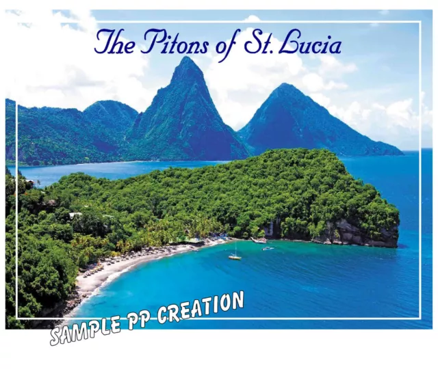 PITONS OF ST. LUCIA PHOTO FRIDGE MAGNET 4 X 3 inches TRAVEL
