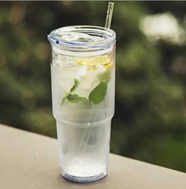 30oz Double Wall Tumbler Cup with Lid & Straw BPA-Free, Acrylic Cup