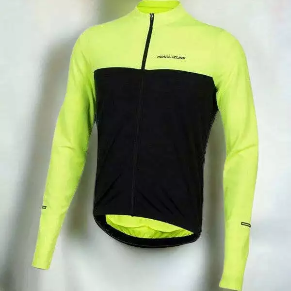 EX Display Pearl Izumi Men's Quest Thermal Jersey Screaming Yellow/Navy - Small