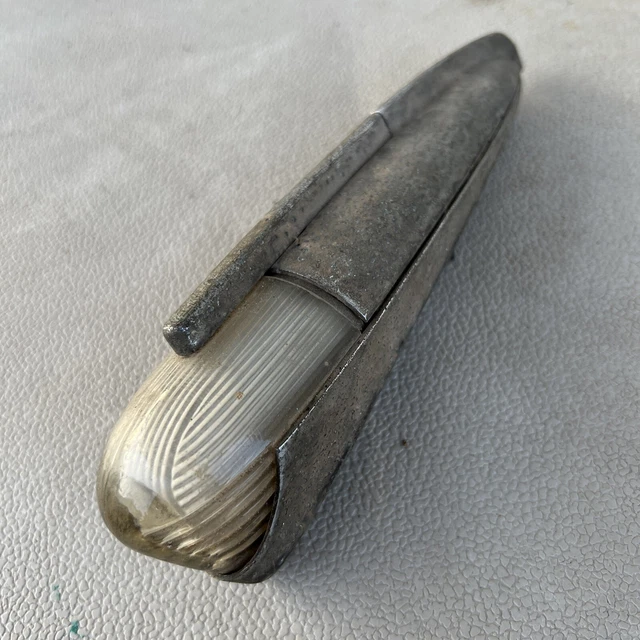 Hindenburg Bullet Glass/Chrome Front Fender Hood Ornament Car