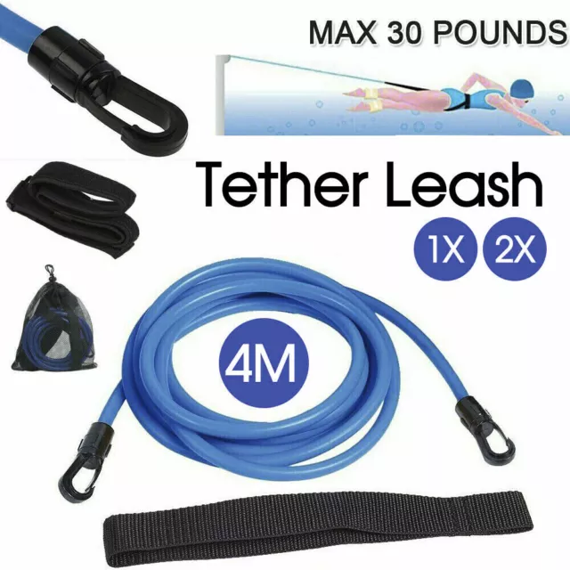 4M Swim Trainer Belt Swimming Resistance Tether Leash Pool Training Aid Harness