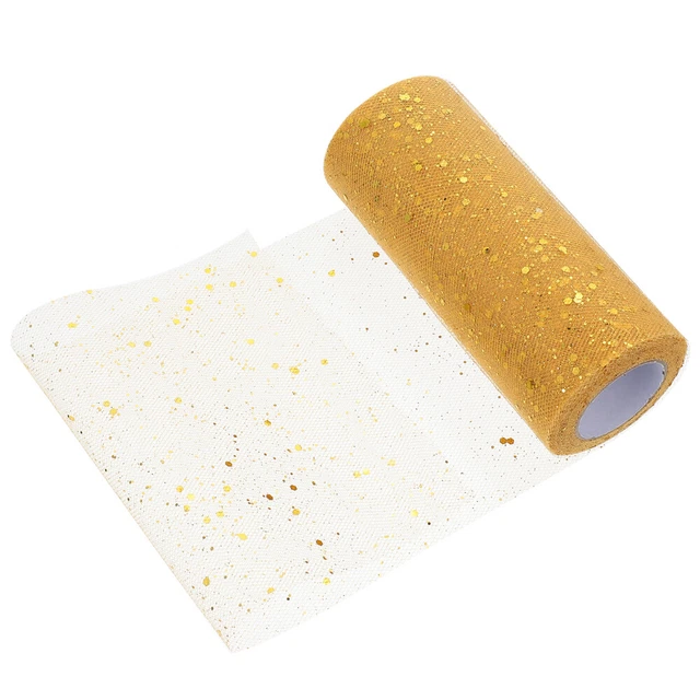 1 rollo de gasa brillante hágalo usted mismo cinta de tul malla brillante cinta lentejuelas tul