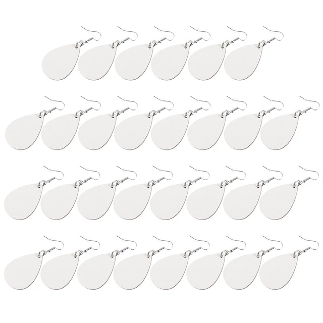30 Pcs White Neutral Fiberboard Sublimation Earrings Heat Transfer Blanks