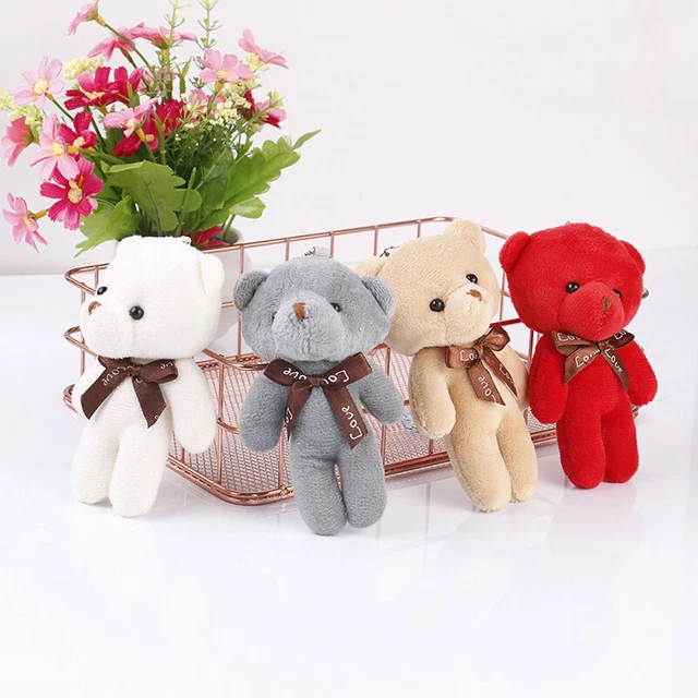 Mini plush bear stuffed cartoon animal cute key chain pendant soft toy  SEB`ju