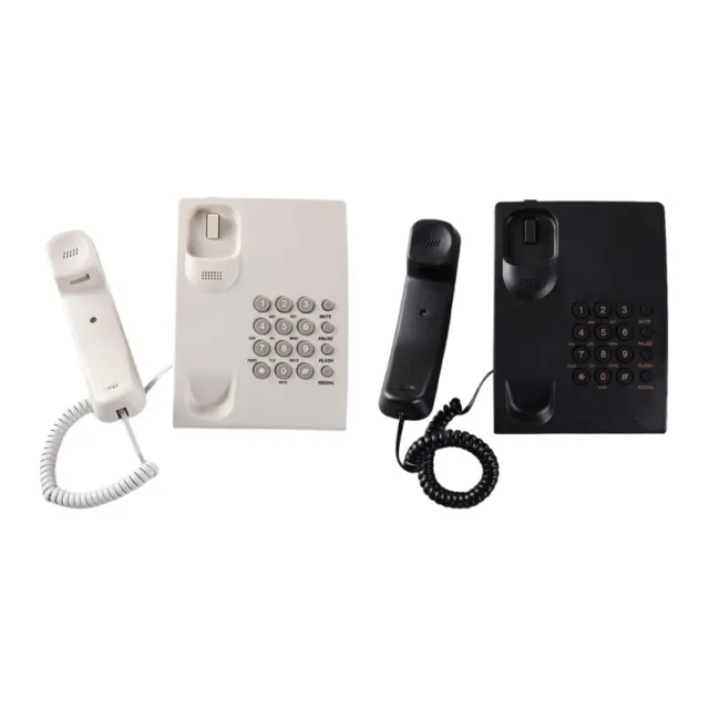 Corded Landline Wall Fixed Telephone with Mute Redial and Call Flash Wall Phone