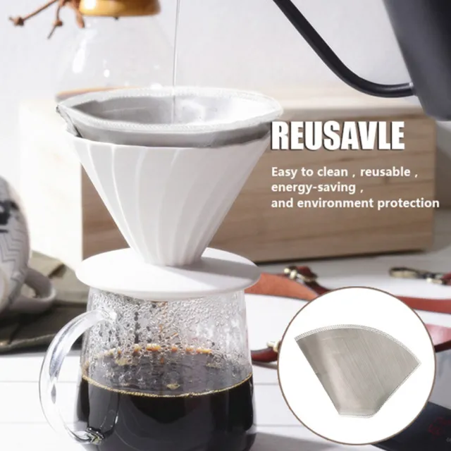 Filtro caffè cucina casa caraffe tazze riutilizzabili pieghevoli rete acciaio inox