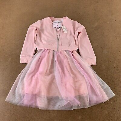 Knit Works Girls Size 6X Blush Pink Unicorn 2 Piece Tulle Dress Set NWT *Flaw
