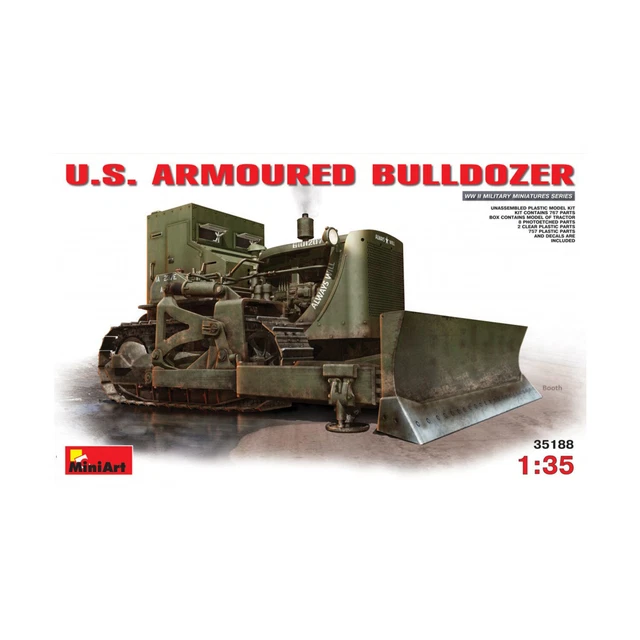 MiniArt WWII Military Mini 1:35 U.S. Armoured Bulldozer New