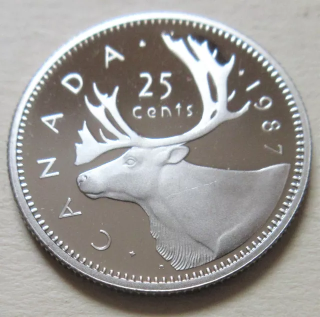1987 Canada PROOF Twenty-Five Cents Coin. Quarter UNC 25 Cents 25c