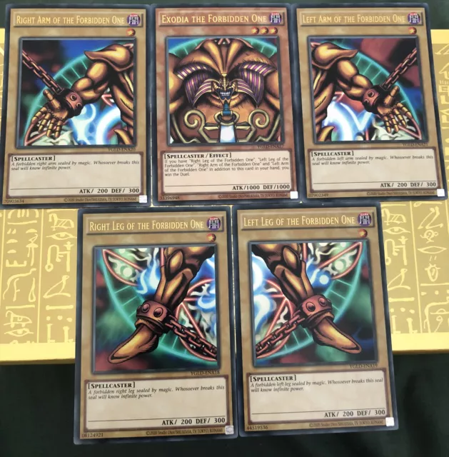 YUGIOH Exodia the Forbidden One Complete Set Ultra Rare YGLD Mint and Brand New!