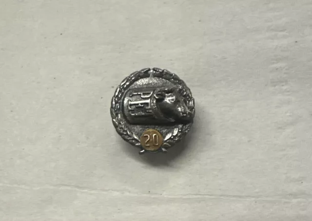 PET Dairy Products Co. STERLING 20Yr. service award badge pin vintage