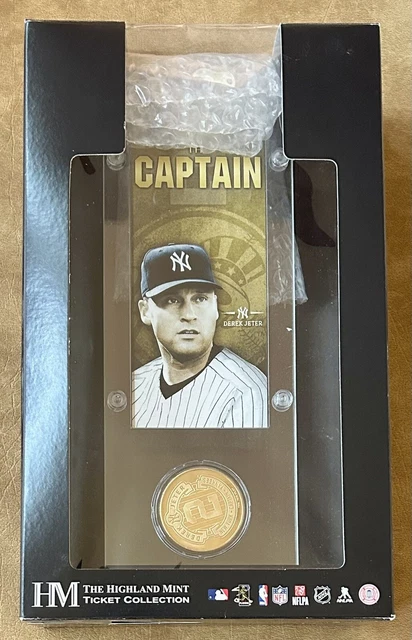 Derek Jeter Highland Mint Collection Ticket / Coin Original Box 25/2400 Captain
