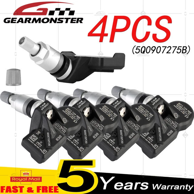 4PCS TPMS TYRE Pressure Sensor 5Q0907275B For VW Passat 8 Golf Touran Audi SKODA £41.92