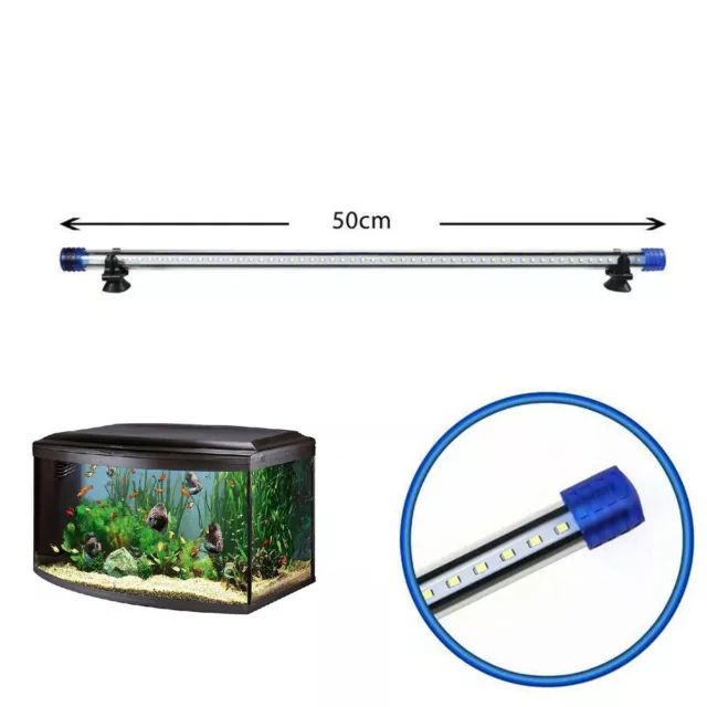 Barra LED Lámpara Acuario Impermeable Inmersión Luz Blanca 50CM