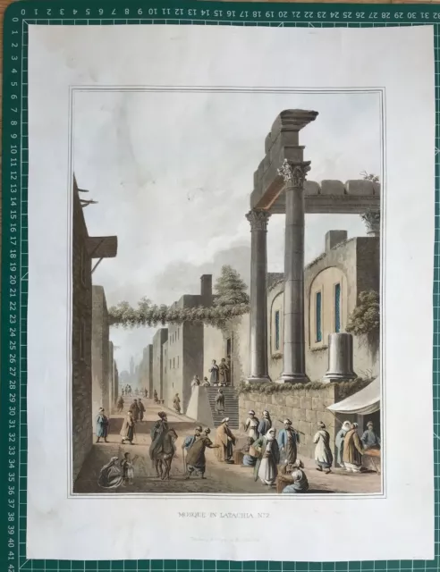 1810 antiker Druck; Moschee in Latachia / Latakia, Syrien nach Luigi Mayer 2