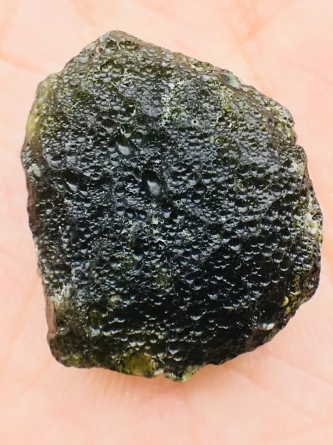 28Ct Meteorite Moldavite Green Impact Fragment Meteor Stone Space Asteroid+Coa