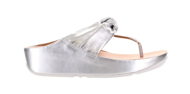 FitFlop Womens Twiss Ii Silver Sandals Size 8.5 (7460695)