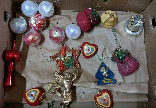 Lot 32 Décorations Noël Vintage - Boules Et Cloches - Années 60