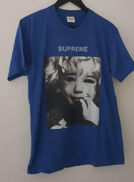 FW15 SUPREME CRYBABY tee Very Rare Blue T shirt Royal Vintage M