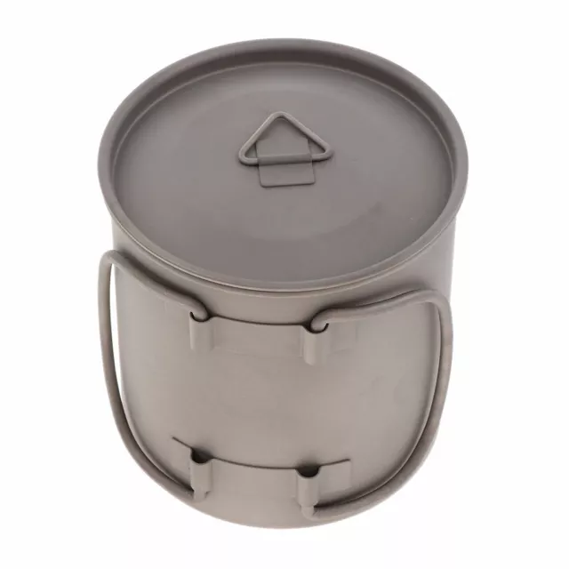 Camping Hiking Outdoor Cookware Set – Titanium Cooking Cup Pot with Folding