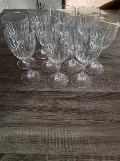 10 VERRES a EAU 26 cl en cristal d'arques France modèle COMPIÈGNE ;