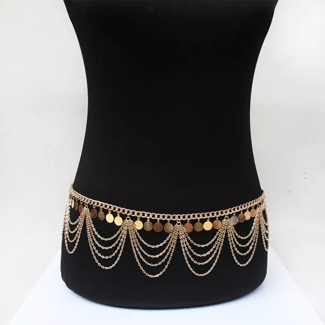 Saree Sari Belly Chain Waist Hip Belt Sequin Gold Asian Indian Pakistani UK