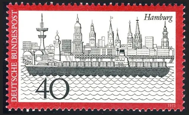 BRD Nr. 761 Hamburg Hafen Schiffe Boote Ships Boats MNH postfrisch