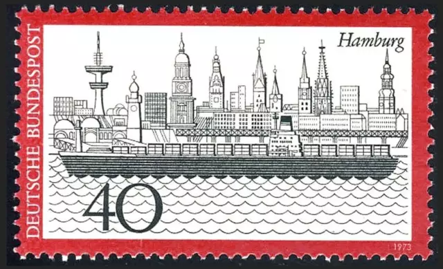 BRD Nr. 761 Hamburg Hafen Schiffe Boote Ships Boats MNH postfrisch