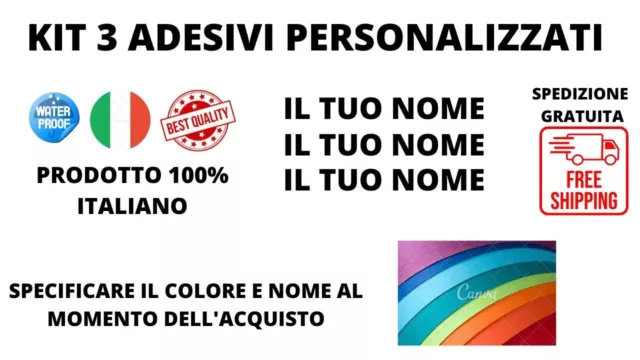 Kit 3 adesivi decal nome pilota personalizzato per AUTO MOTO BICI