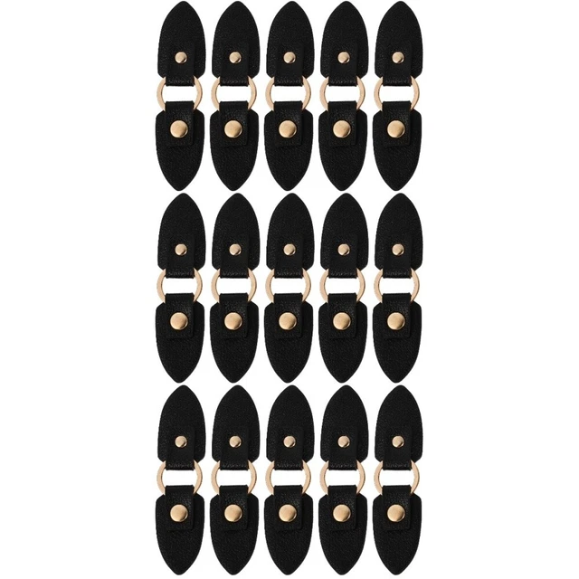 15 Pairs Pu Metal Buckle Coat Closure Buttons Toggles