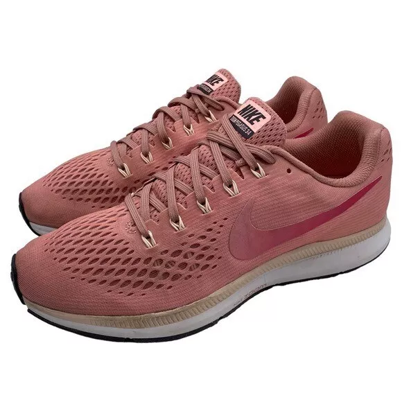 Nike Zoom Pegasus 34 Running Sneaker Women's Pink Low Top Lace Up Size 12