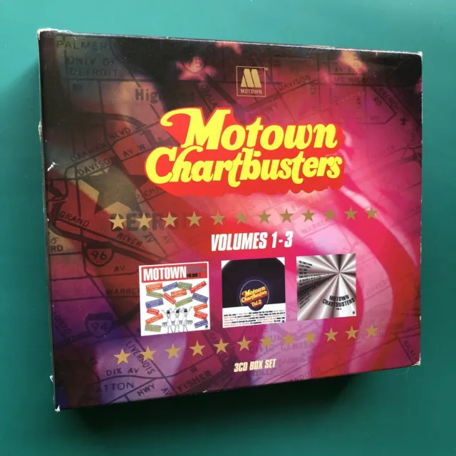 MOTOWN CHARTBUSTERS Funk Soul #1-3 3-CD Boxset Diana Ross Jimmy Ruffin vier Tops