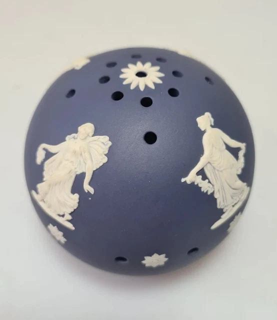 A Vintage Wedgwood Portland Blue Jasperware "Dancing hours,Floral Girls"Pomander